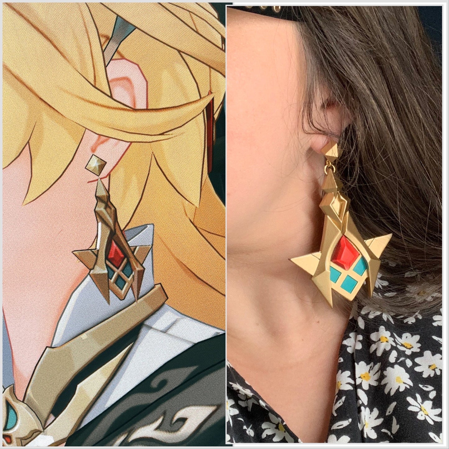 Kaveh earrings inspired by Genshin impact